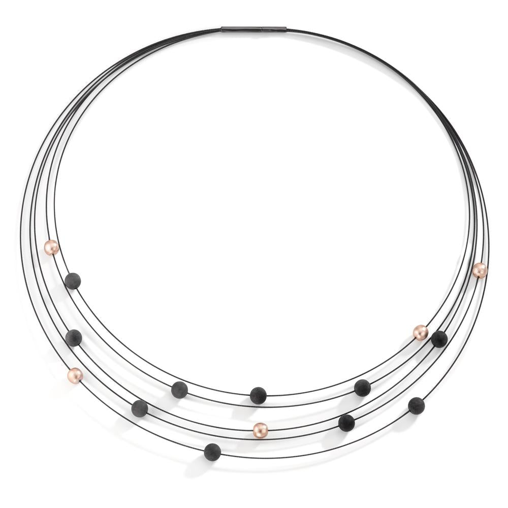 Collier Roestvrijstaal, Carbon, Aluminium Rosé IP-gecoat 42 cm