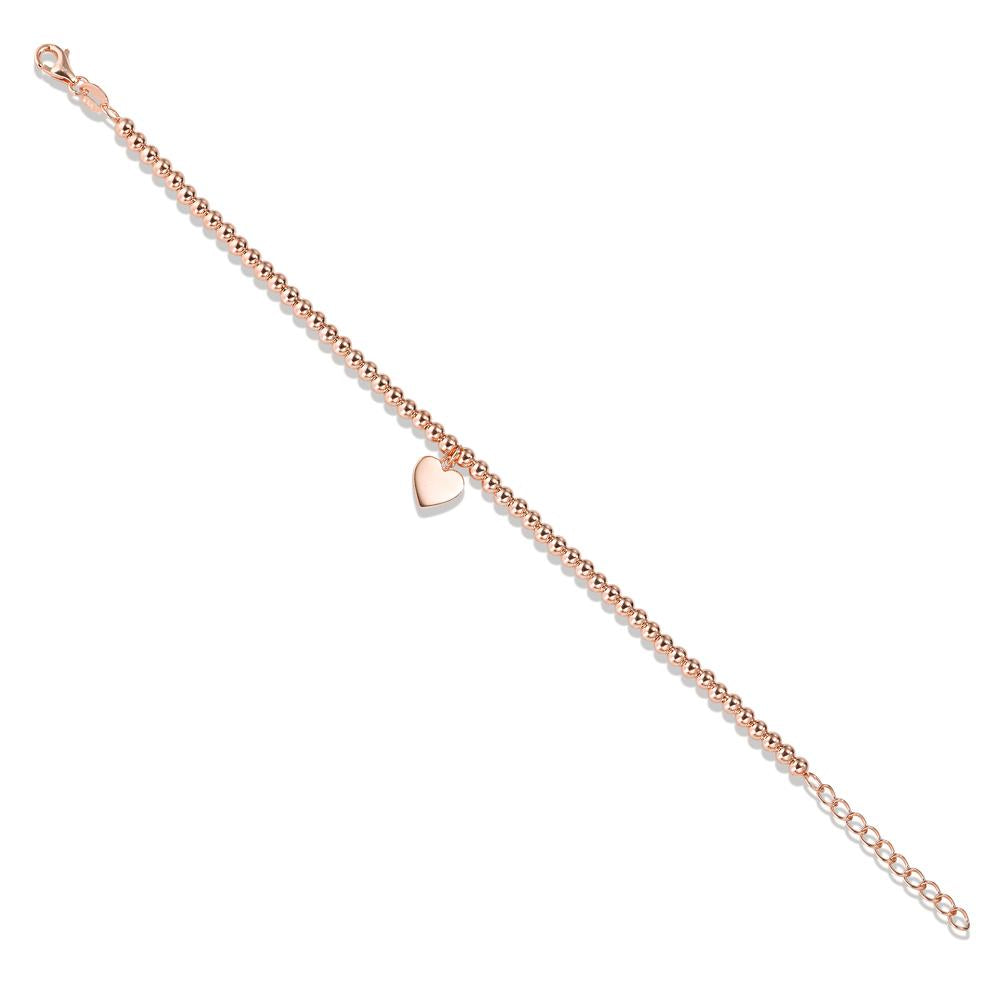 Armband Zilver Rosé Verguld Hart 16-18.5 cm