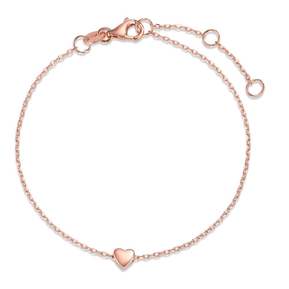 Armband Zilver Rosé Verguld Hart 16-19 cm