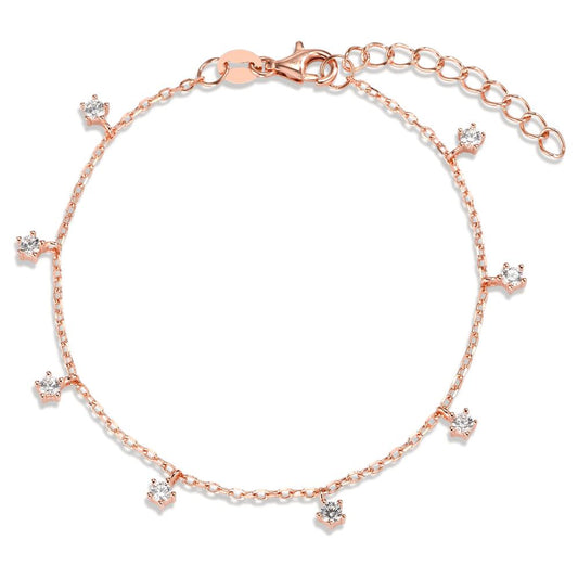 Armband Zilver Zirkonia 8 Steen Rosé Verguld 15-18 cm