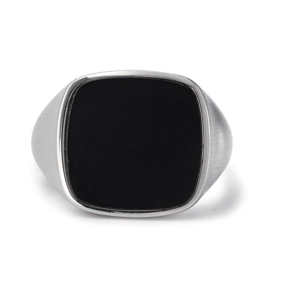 Ring Zilver Onyx Gerhodineerd