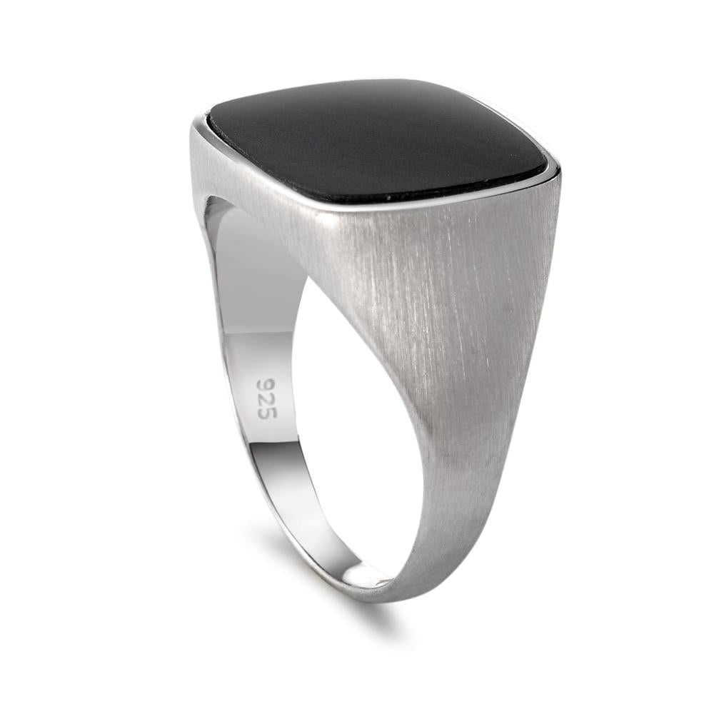 Ring Zilver Onyx Gerhodineerd