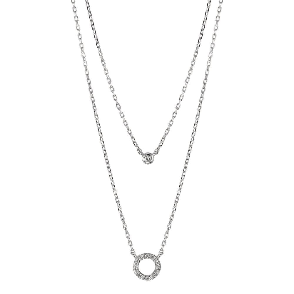 Collier Zilver Zirkonia Gerhodineerd 40-45 cm