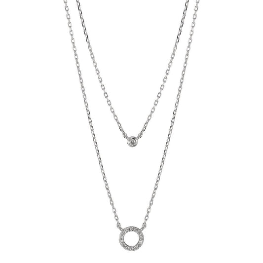 Collier Zilver Zirkonia Gerhodineerd 40-45 cm