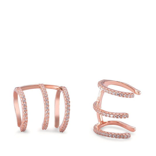 Oorclip Zilver Zirkonia Rosé Verguld Ø14 mm