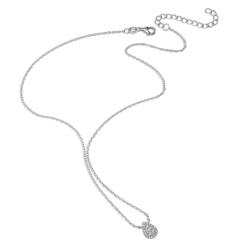 Collier Zilver Zirkonia Gerhodineerd 39-44 cm