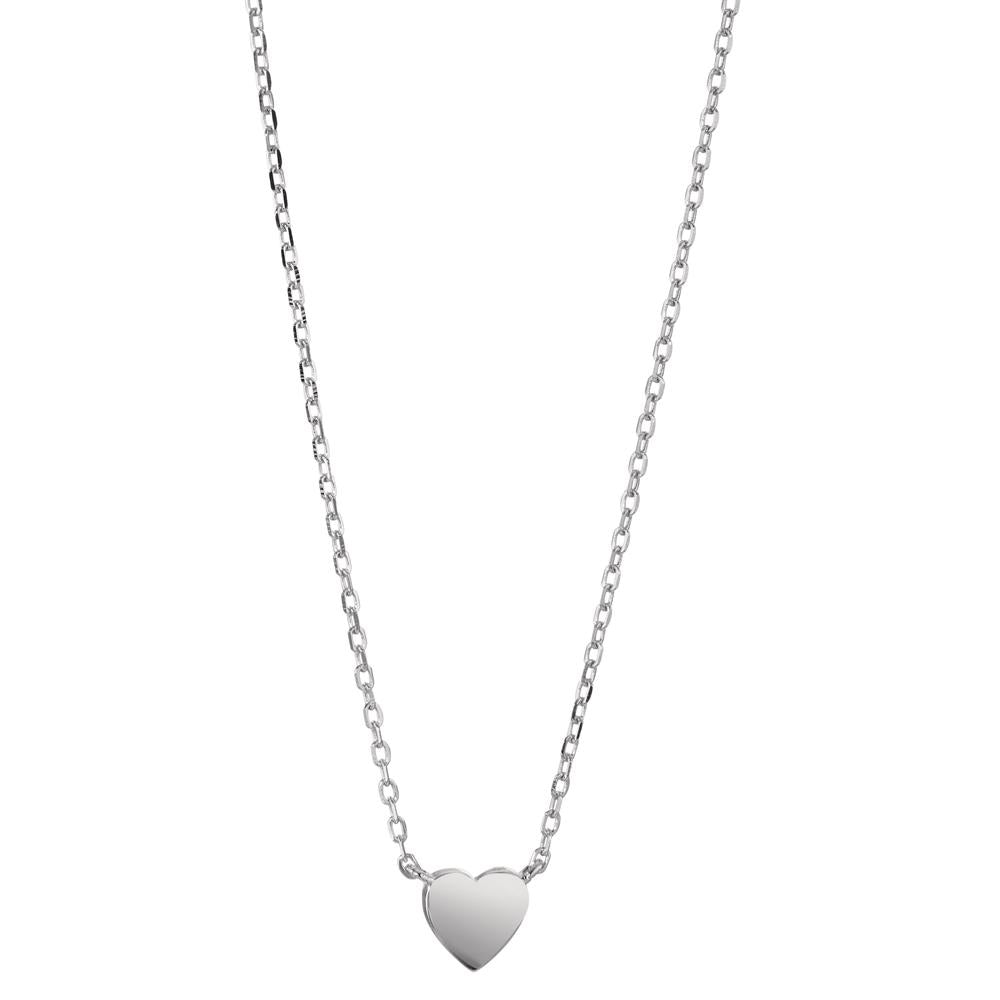 Collier Zilver Gerhodineerd Hart 39-44 cm