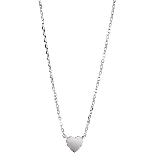 Collier Zilver Gerhodineerd Hart 39-44 cm