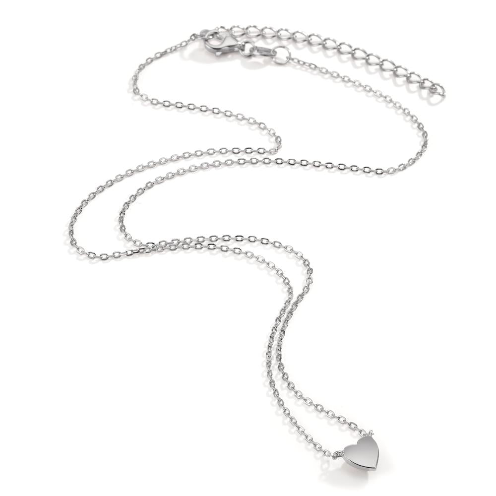 Collier Zilver Gerhodineerd Hart 39-44 cm