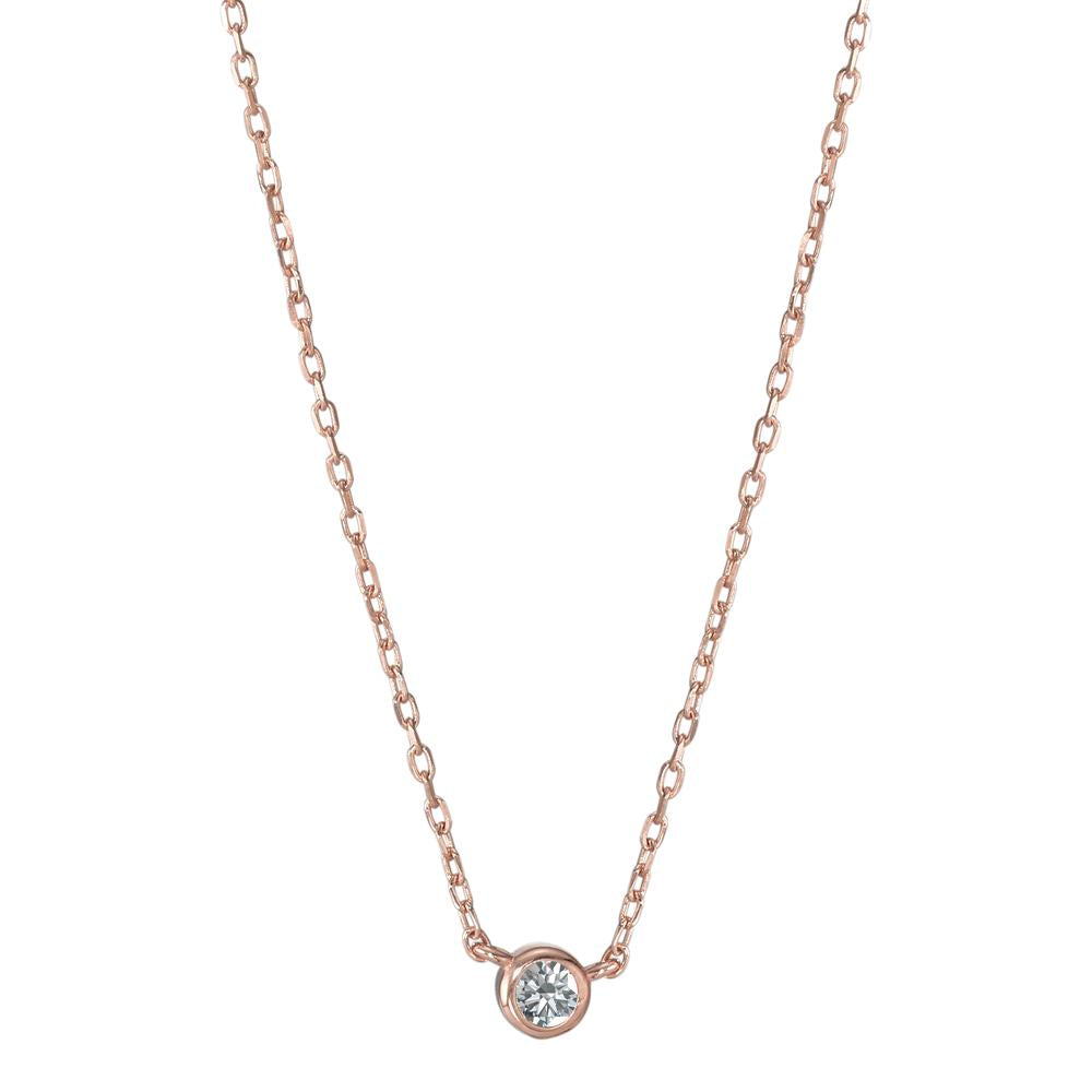 Collier Zilver Zirkonia Rosé Verguld 40-45 cm