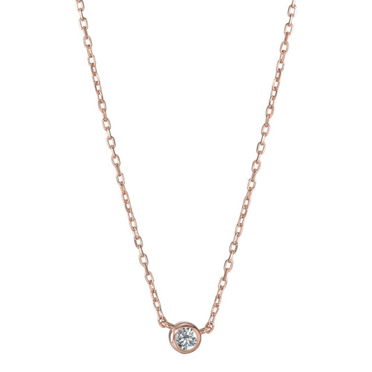 Collier Zilver Zirkonia Rosé Verguld 40-45 cm