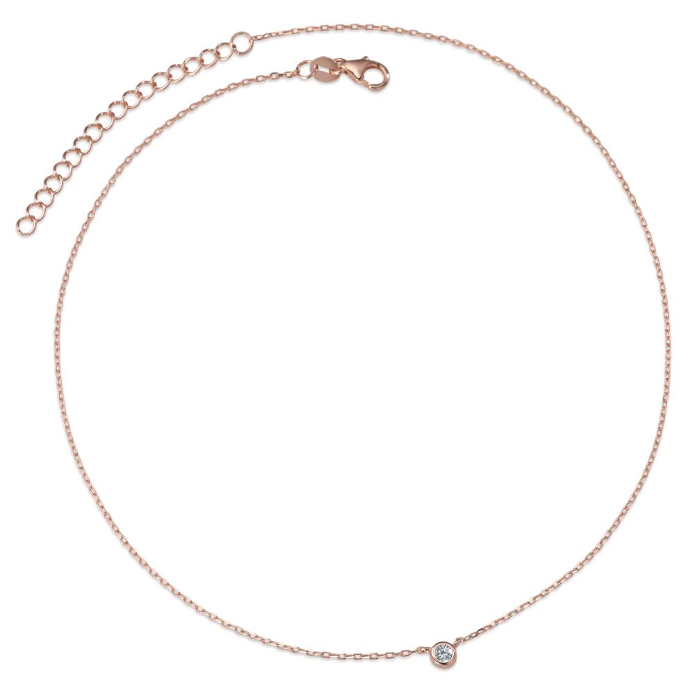 Collier Zilver Zirkonia Rosé Verguld 40-45 cm