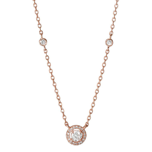 Collier Zilver Zirkonia Rosé Verguld 39-44 cm