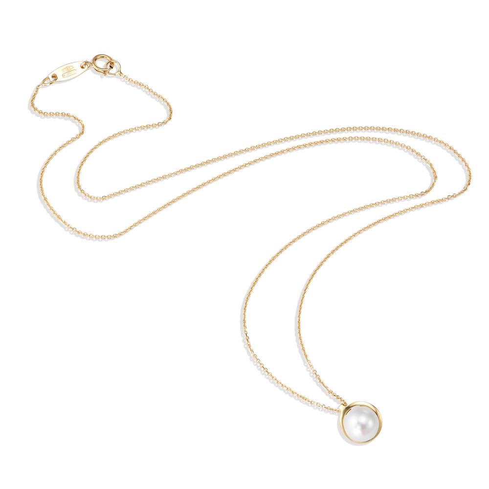 Collier 750/18K geel goud zoetwater Parel 42 cm