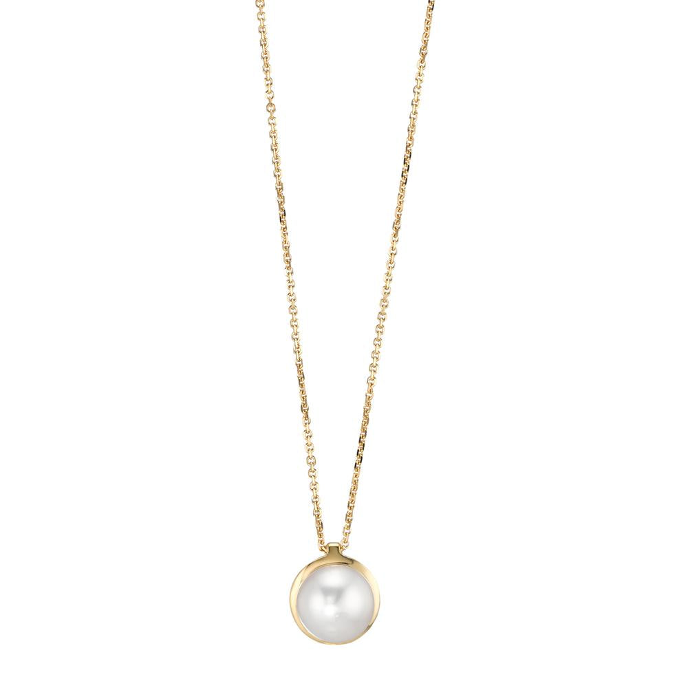 Collier 750/18 krt geel goud zoetwater Parel 42 cm