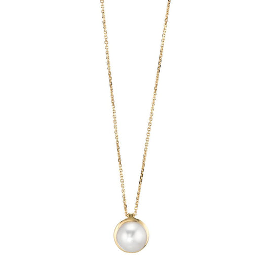 Collier 750/18 krt geel goud zoetwater Parel 42 cm