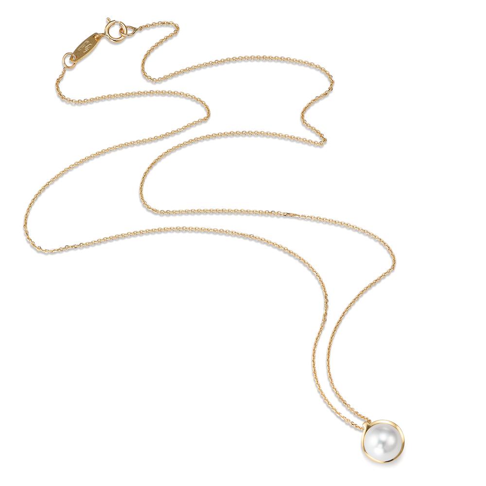 Collier 750/18 krt geel goud zoetwater Parel 42 cm