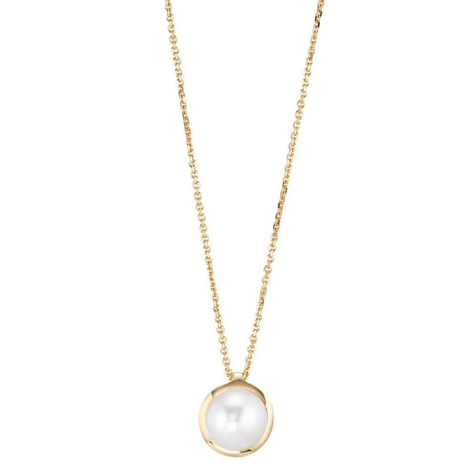 Collier 750/18 krt geel goud zoetwater Parel 42 cm