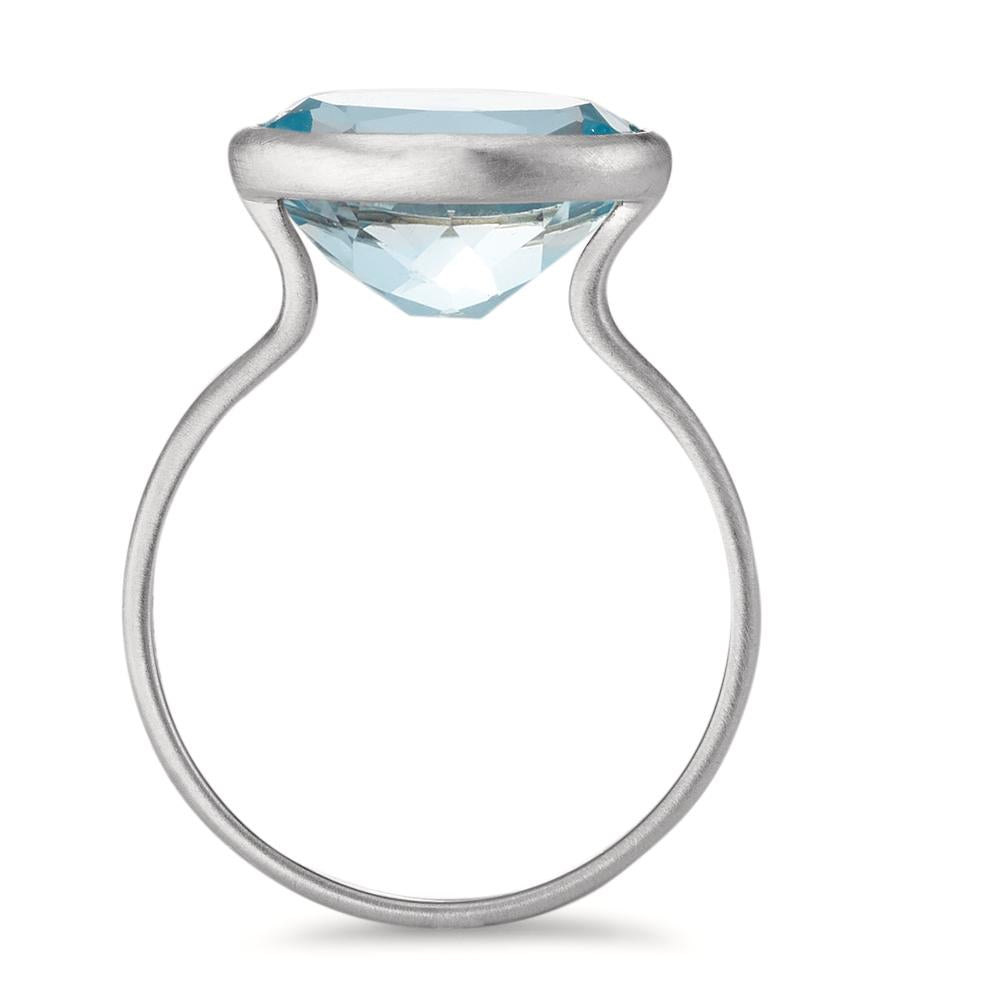 Ring Zilver Topaas blauw Gerhodineerd