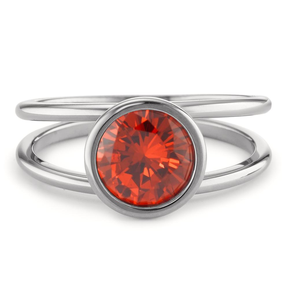 Ring Roestvrijstaal Zirkonia rood Ø9.5 mm