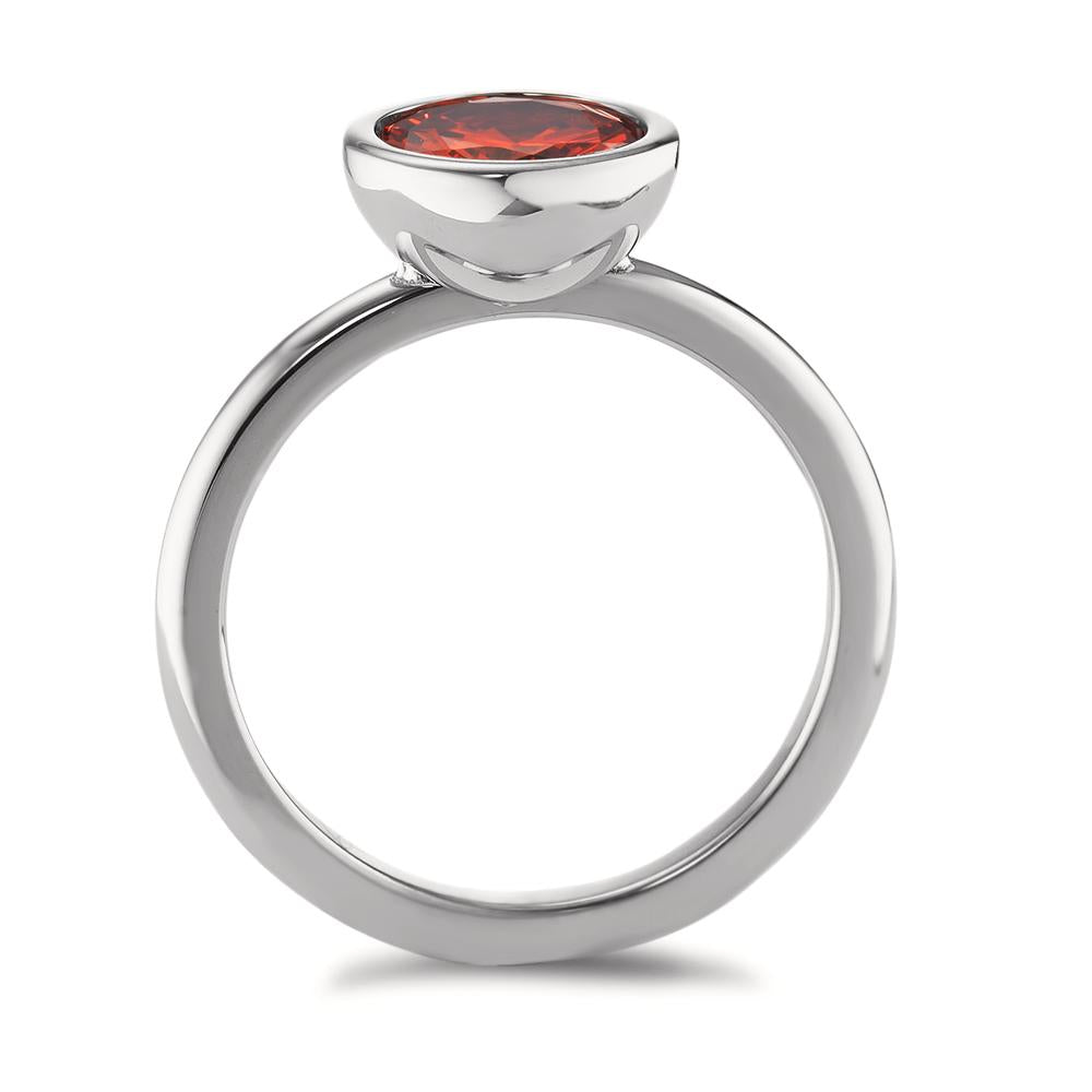 Ring Roestvrijstaal Zirkonia rood Ø9.5 mm