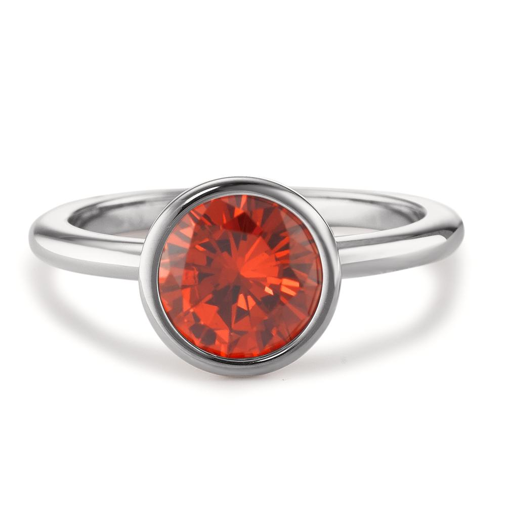 Ring Roestvrijstaal Zirkonia rood Ø9.5 mm