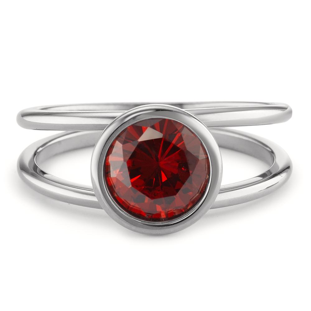 Ring Roestvrijstaal Zirkonia Bordeaux Ø9.5 mm