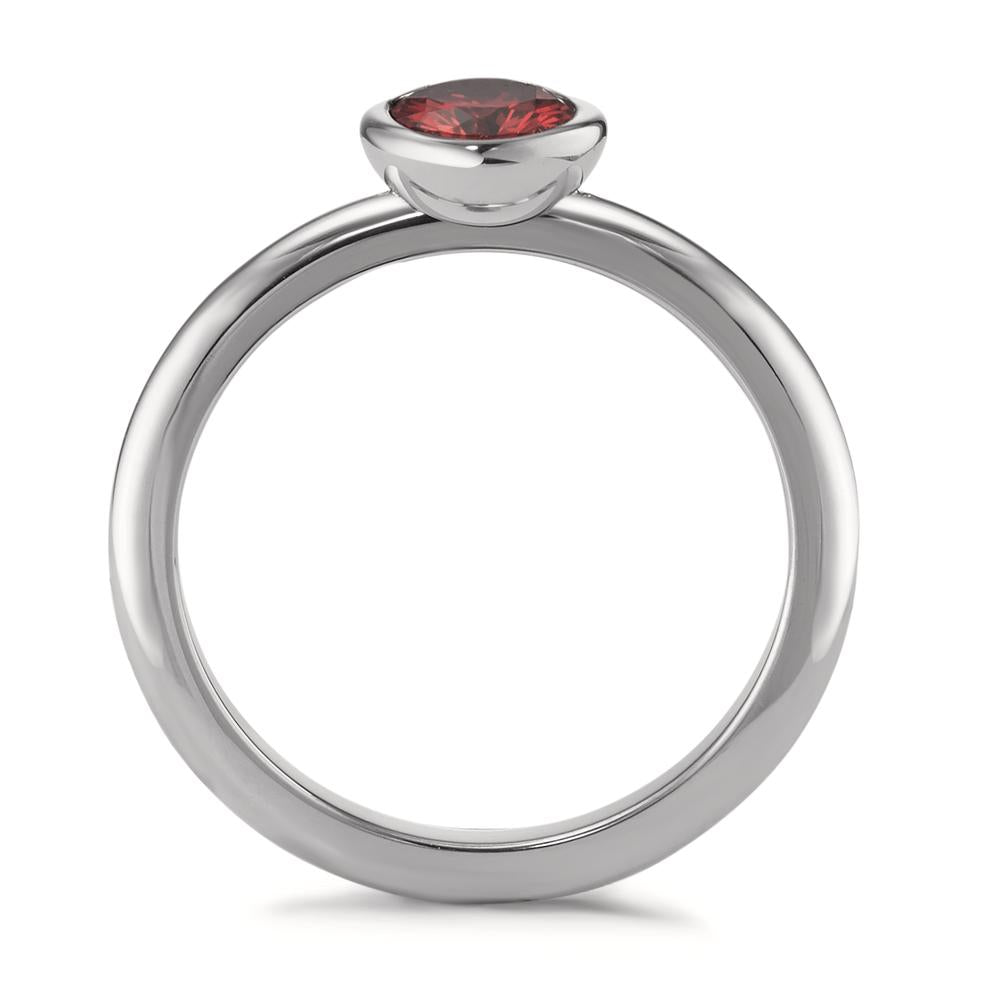 Ring Roestvrijstaal Zirkonia Bordeaux Ø7 mm