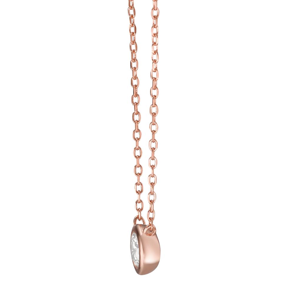 Collier Zilver Zirkonia Rosé Verguld 40-45 cm Ø8 mm