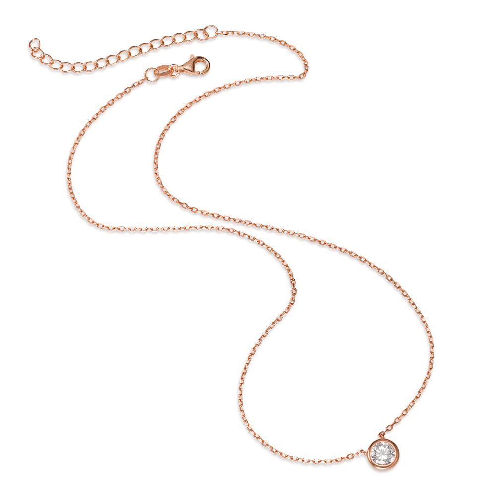 Collier Zilver Zirkonia Rosé Verguld 40-45 cm Ø8 mm