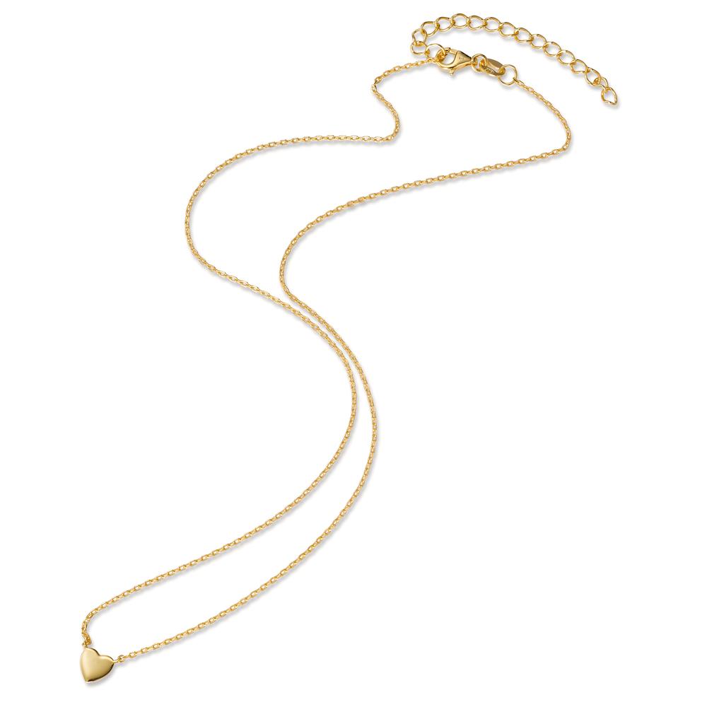 Collier Zilver Geel Verguld Hart 40-45 cm