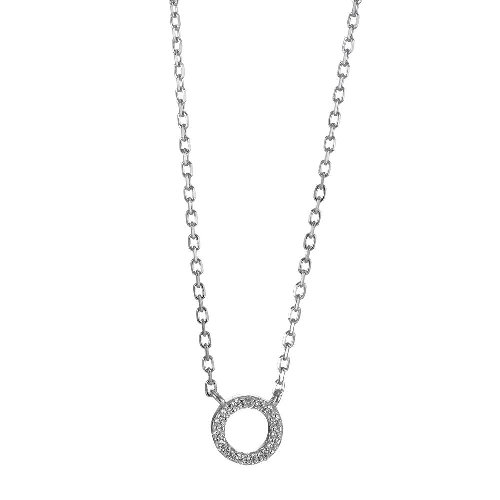 Collier Zilver Zirkonia Gerhodineerd 39-45 cm