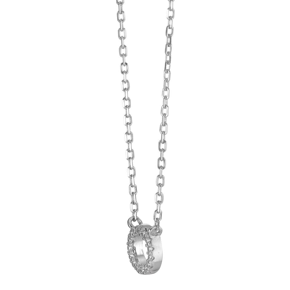 Collier Zilver Zirkonia Gerhodineerd 39-45 cm