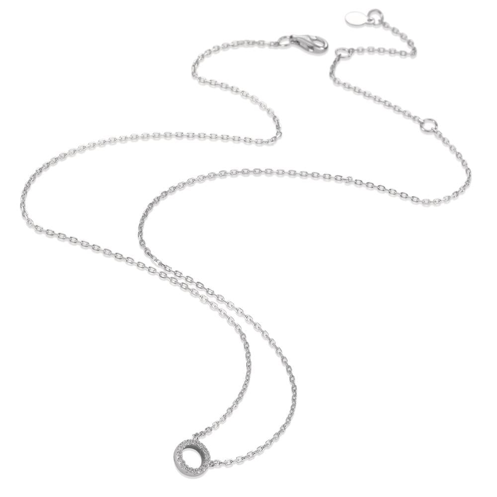 Collier Zilver Zirkonia Gerhodineerd 39-45 cm