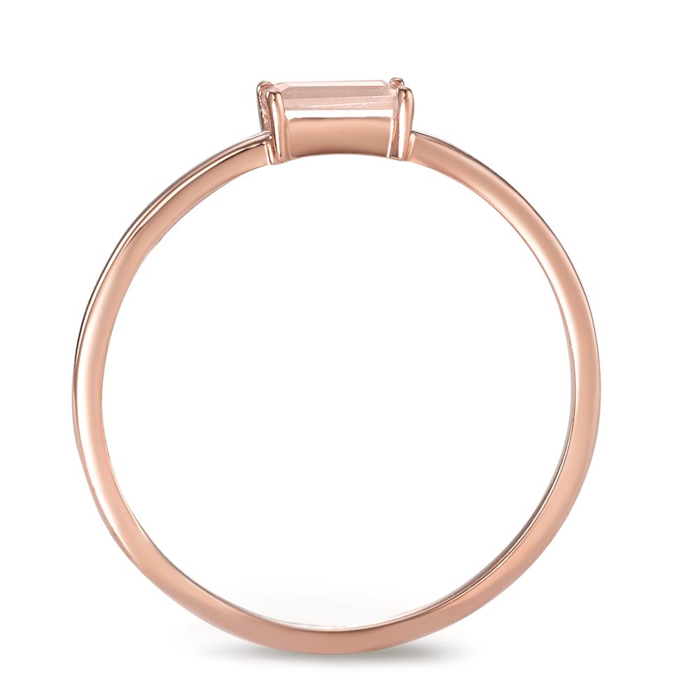 Solitaire ring 375/9K roségoud Rozenkwarts [Baguette]