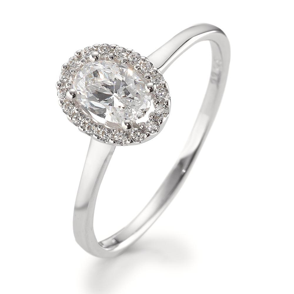 Solitaire ring 375/9 krt witgoud Zirkonia