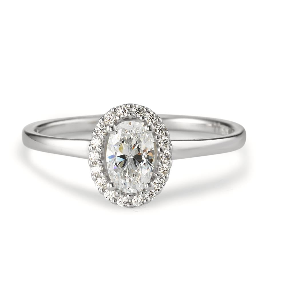 Solitaire ring 375/9 krt witgoud Zirkonia