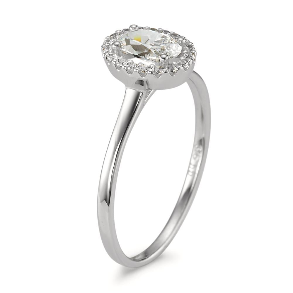 Solitaire ring 375/9 krt witgoud Zirkonia