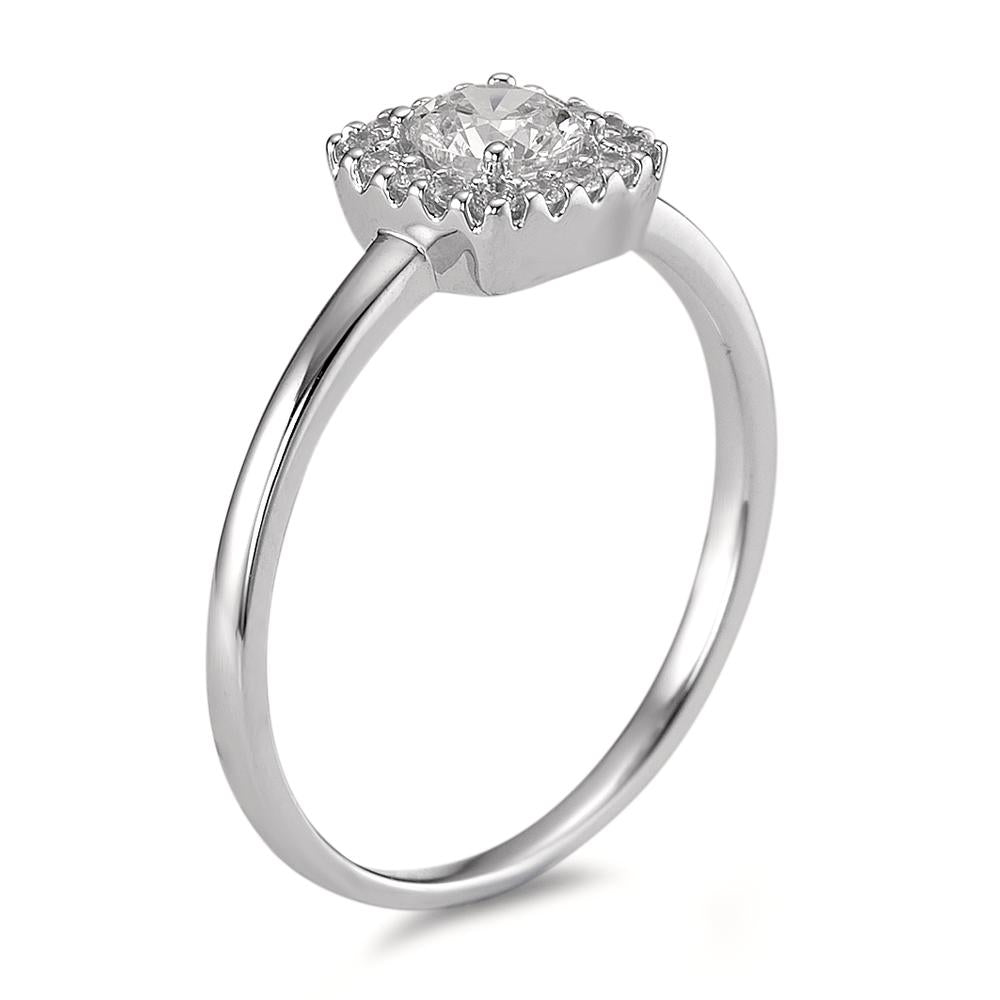 Solitaire ring 375/9 krt witgoud Zirkonia