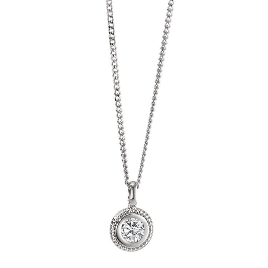 Collier 750/18K witgoud Diamant 0.10 ct, [Brillant], w-si 40-42 cm Ø5.5 mm