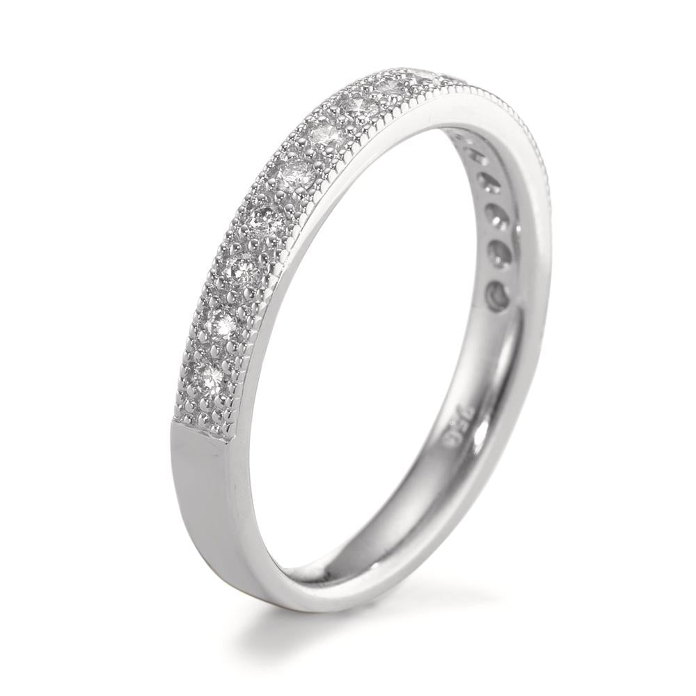 Memory ring 750/18K krt witgoud Diamant 0.20 ct, 16 Steen, [Brillant], w-si