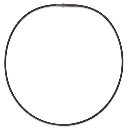 Collier Siliconen, Roestvrijstaal Zwart IP-gecoat 40 cm Ø2 mm