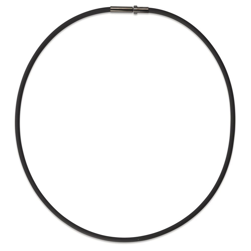 Collier Siliconen, Roestvrijstaal Zwart IP-gecoat 42 cm Ø3 mm