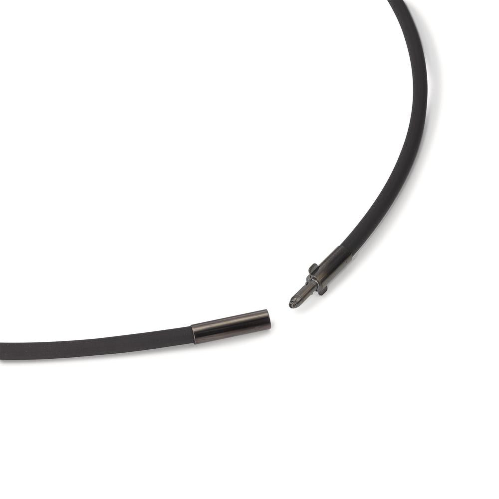 Collier Siliconen, Roestvrijstaal Zwart IP-gecoat 42 cm Ø3 mm