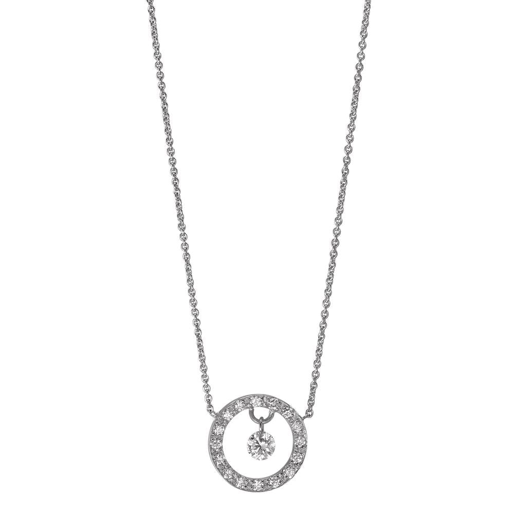 Collier 750/18K krt witgoud Diamant 0.14 ct, 17 Steen, w-si 40-42 cm