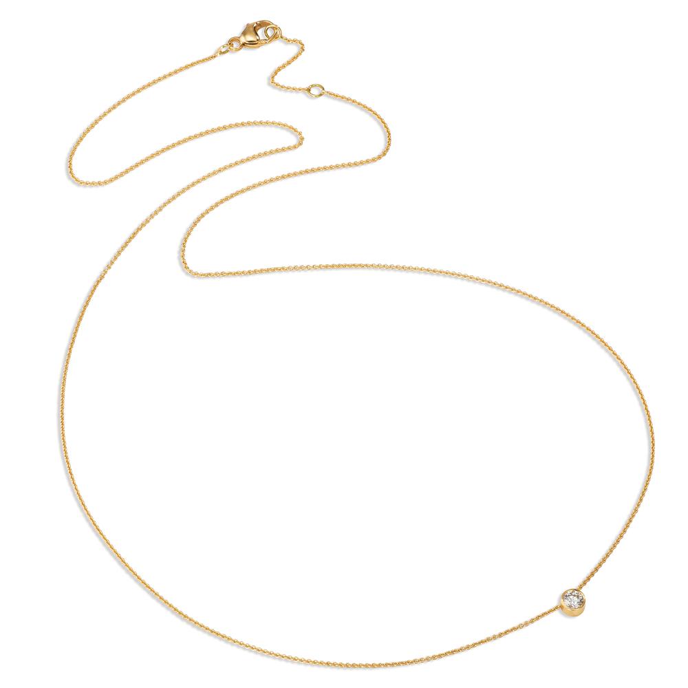 Collier 750/18 krt geel goud Diamant 0.10 ct, w-si 40-42 cm