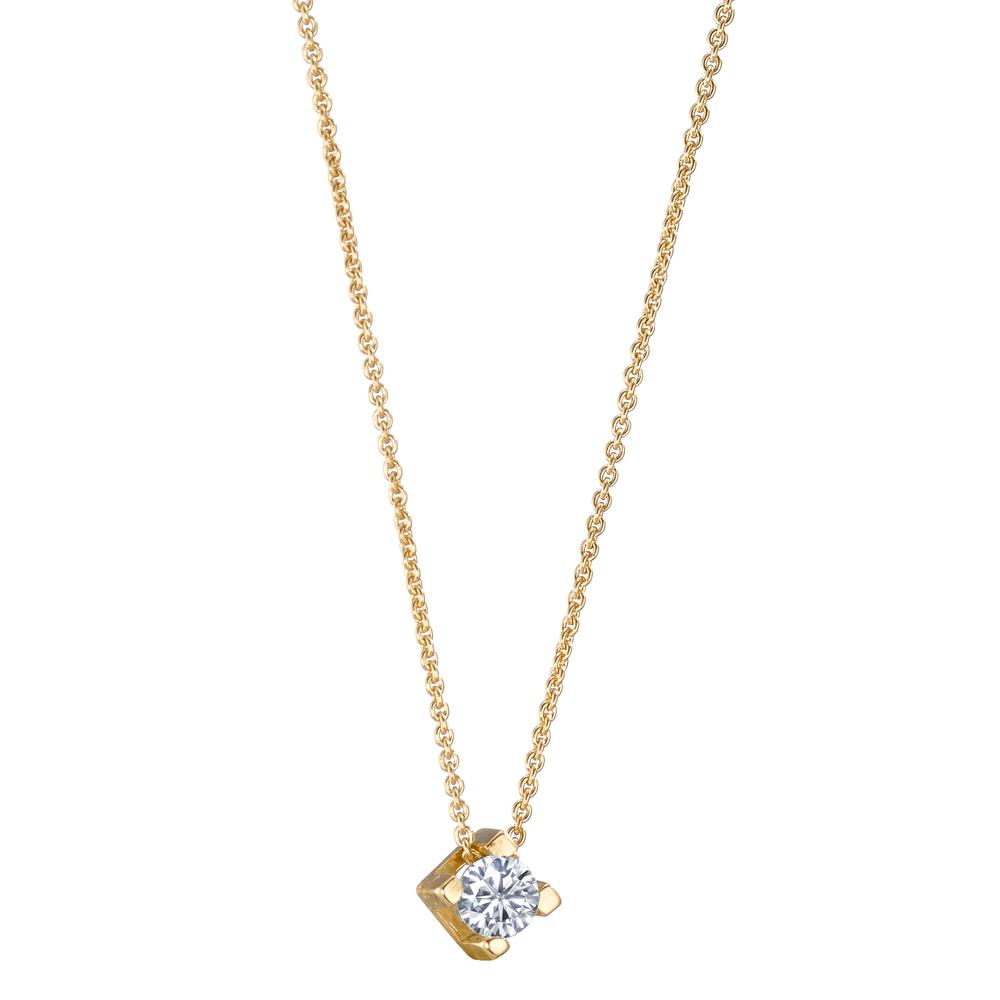 Collier 750/18 krt geel goud Diamant 0.10 ct, w-si 40-42 cm