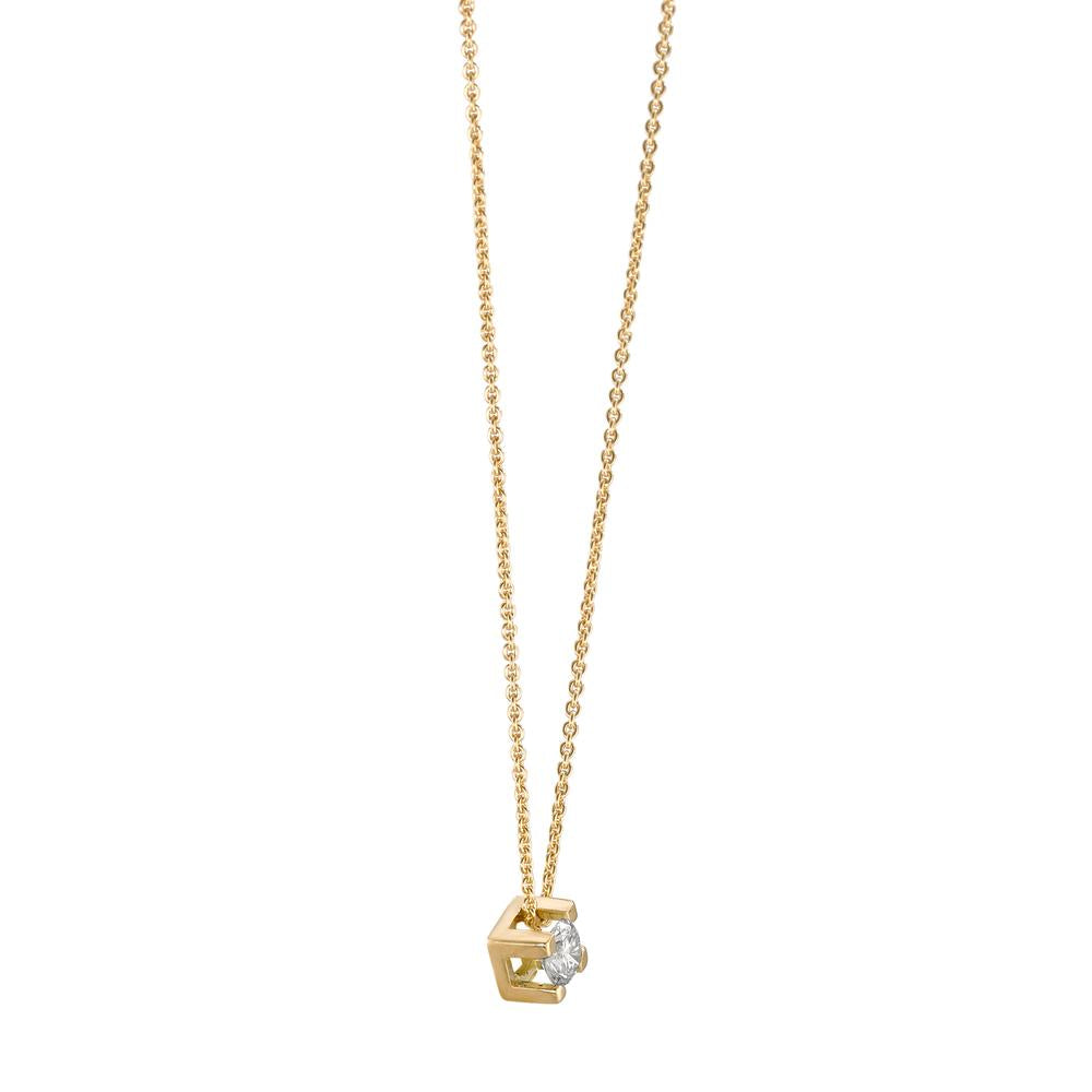 Collier 750/18 krt geel goud Diamant 0.10 ct, w-si 40-42 cm