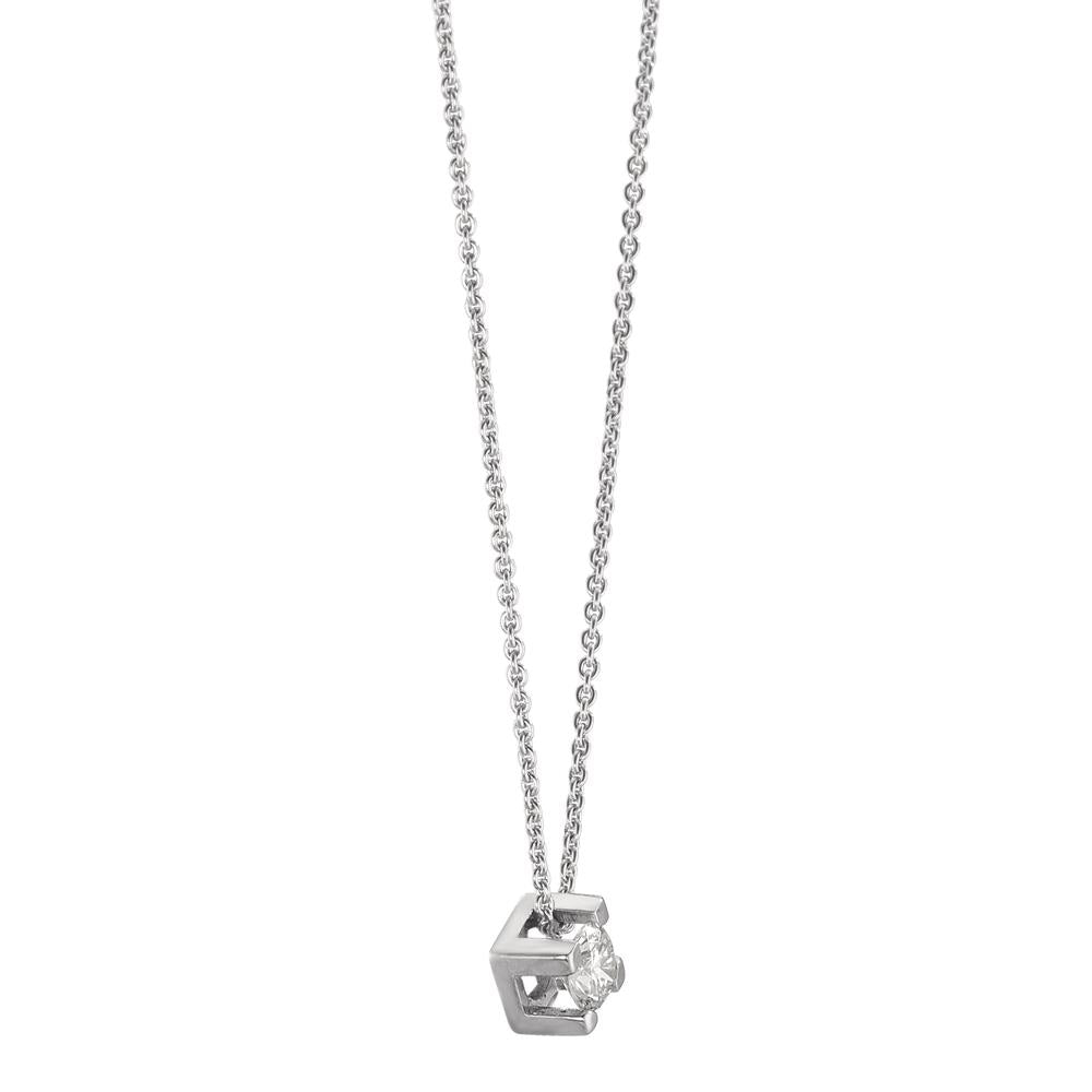 Collier 750/18K krt witgoud Diamant 0.10 ct, w-si 40-42 cm