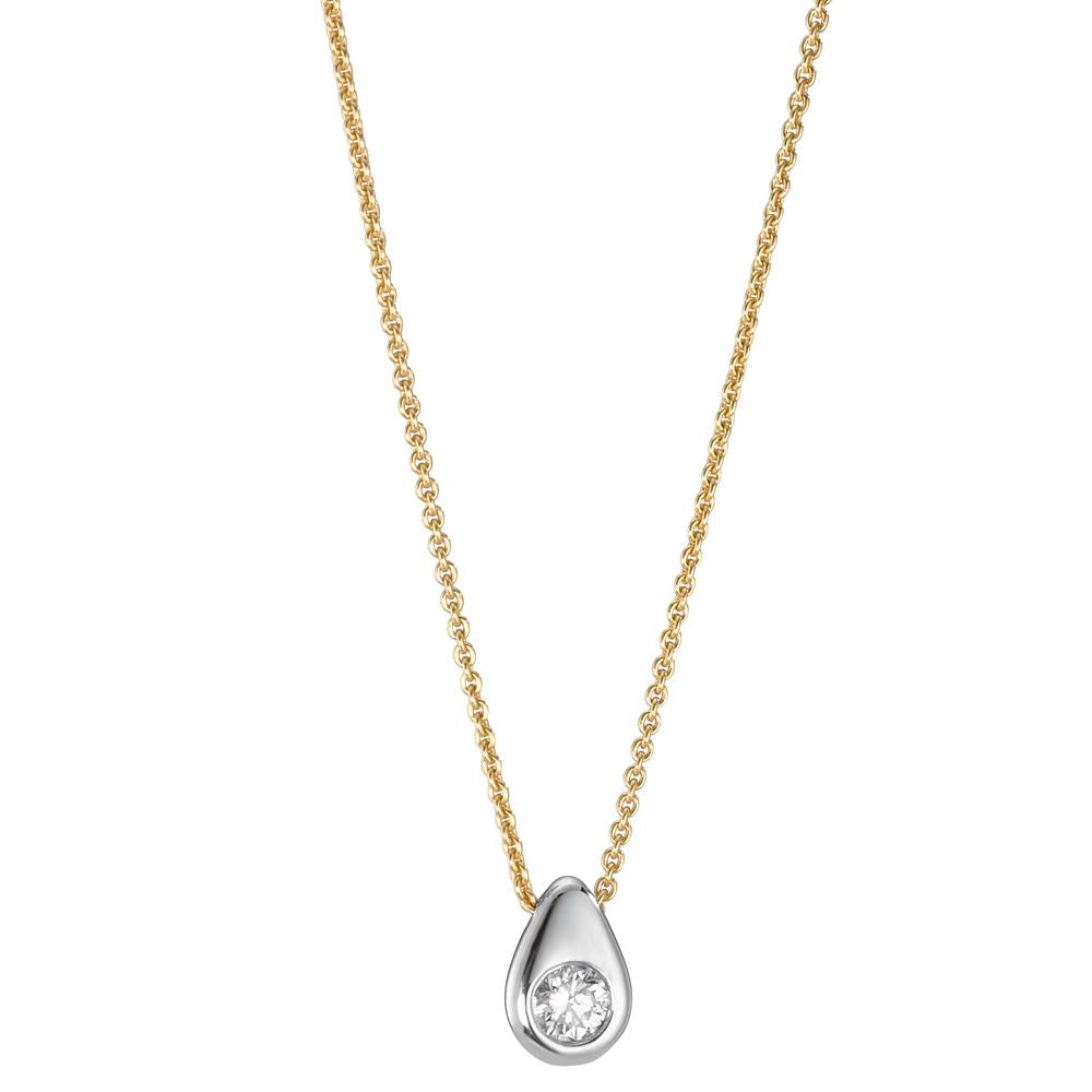 Collier 750/18 krt geel goud Diamant 0.06 ct, w-si Bi-color 40-42 cm